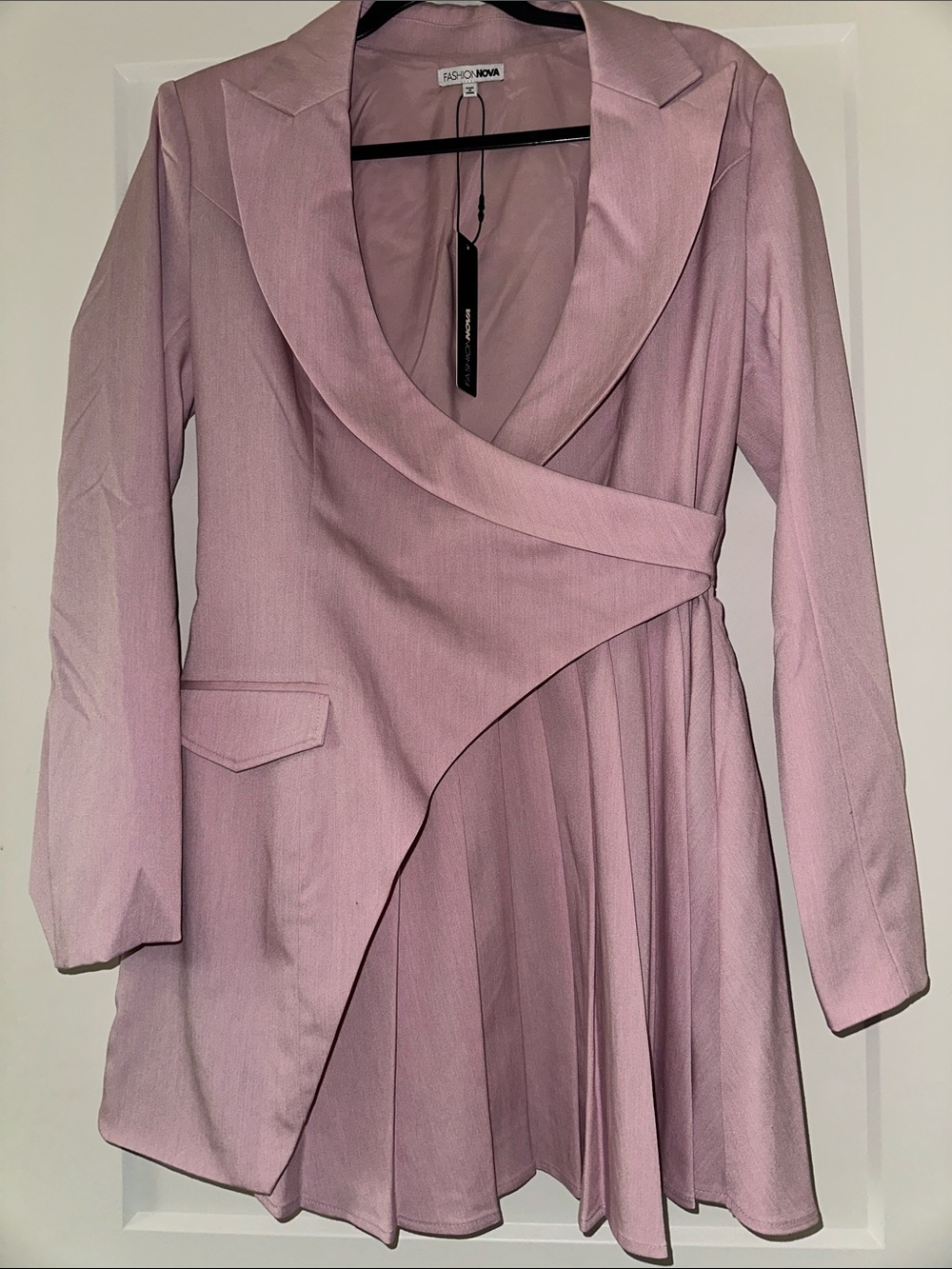 Fashion Nova Lavender-Pink Wrap Blazer Dress